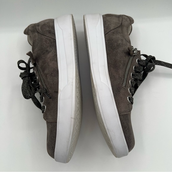 Munro Tilly's Charcoal Gray Leather Sneakers with Zipper Accent Size 9.5M - Picture 7 of 11